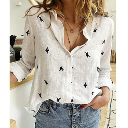 Eva | Linen Comfortable Ladies' Blouse