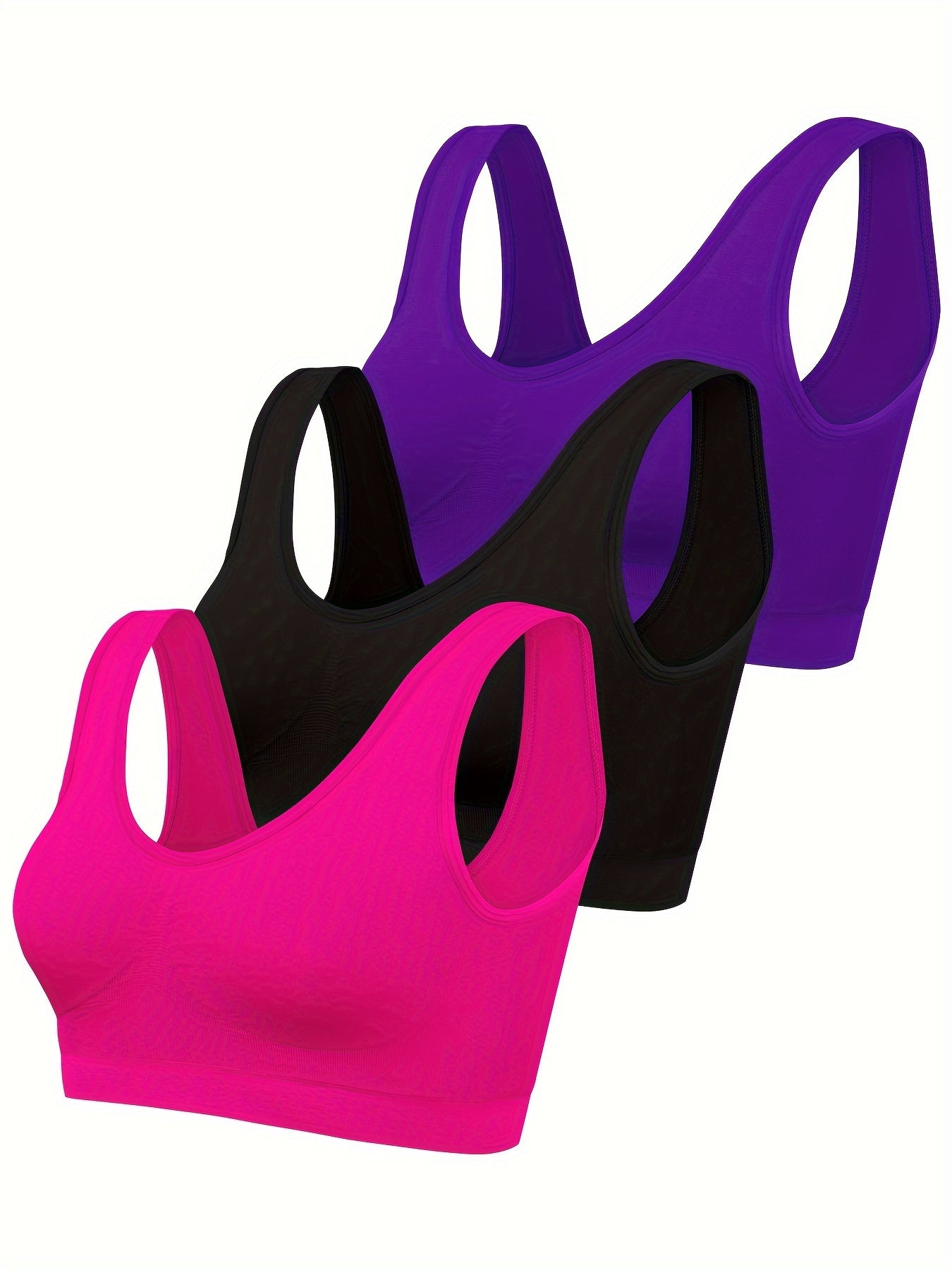 Eva | Set of 3 Plain Tank Tops and Seamless Sports Bra