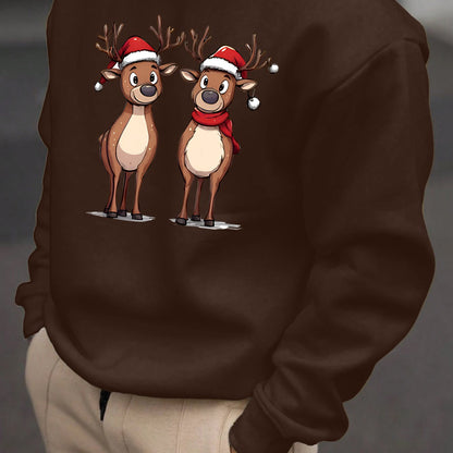 Eziah | Festive Reindeer Print Men's Sweatshirt