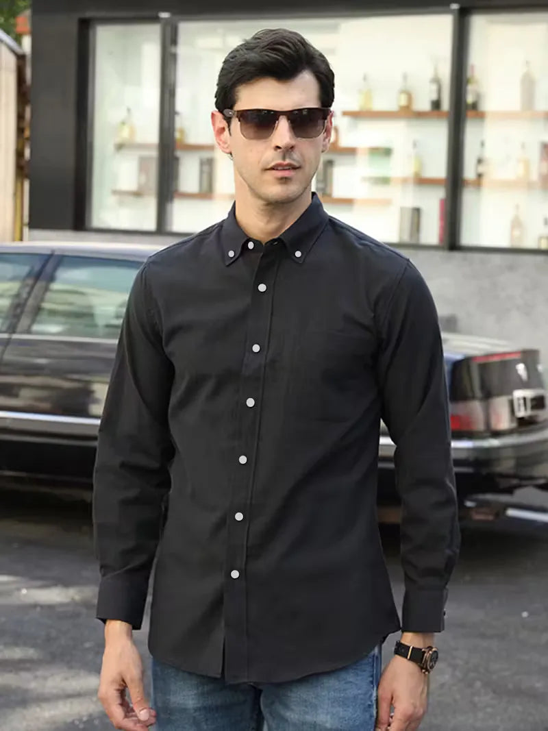 Casual shirt with mandarin collar