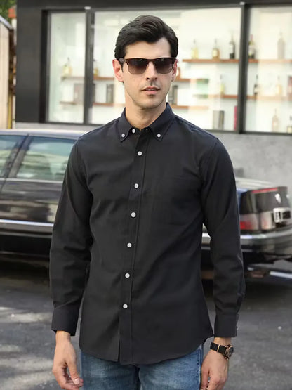 Casual shirt with mandarin collar