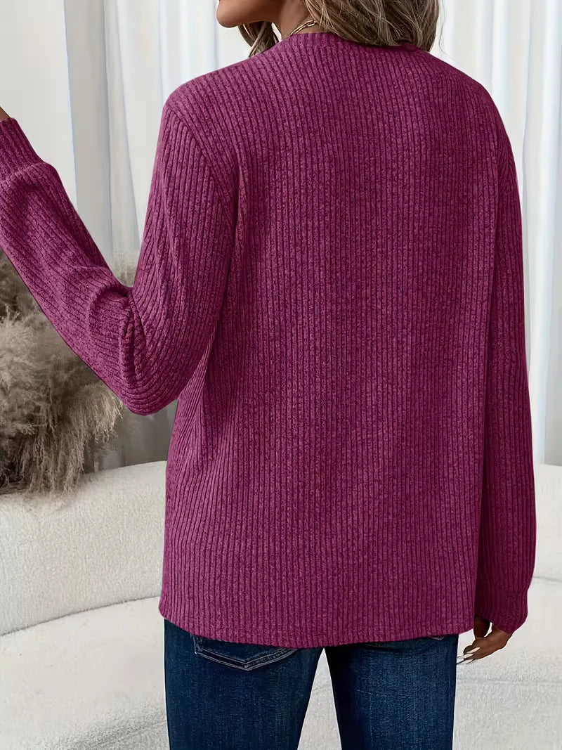 Ribbed Jumper with Round Neck