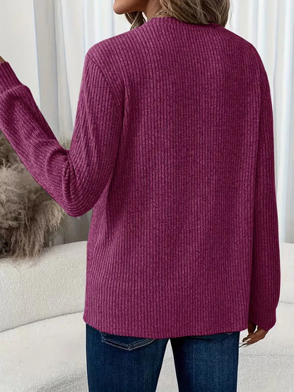 Ribbed Jumper with Round Neck