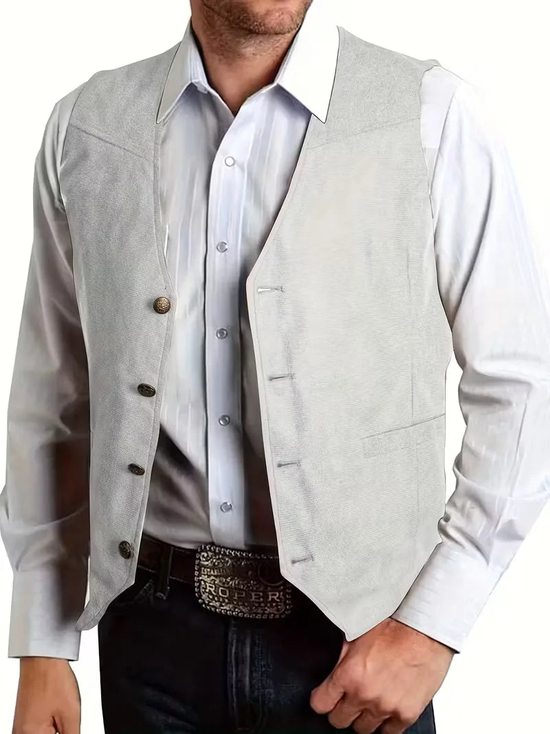 Waistcoat with V-neck and Buttons