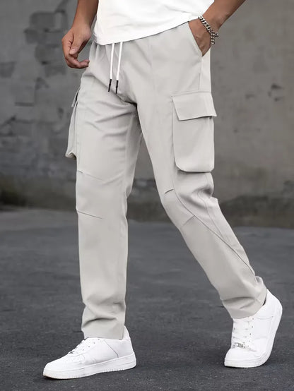 Cargo trousers with elastic waistband