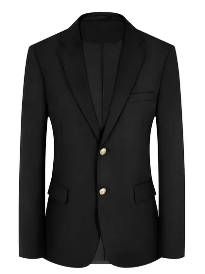 Slim fit blazer with gold buttons