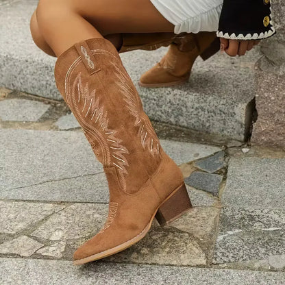 Cowboy Boots with Embroidered Pattern