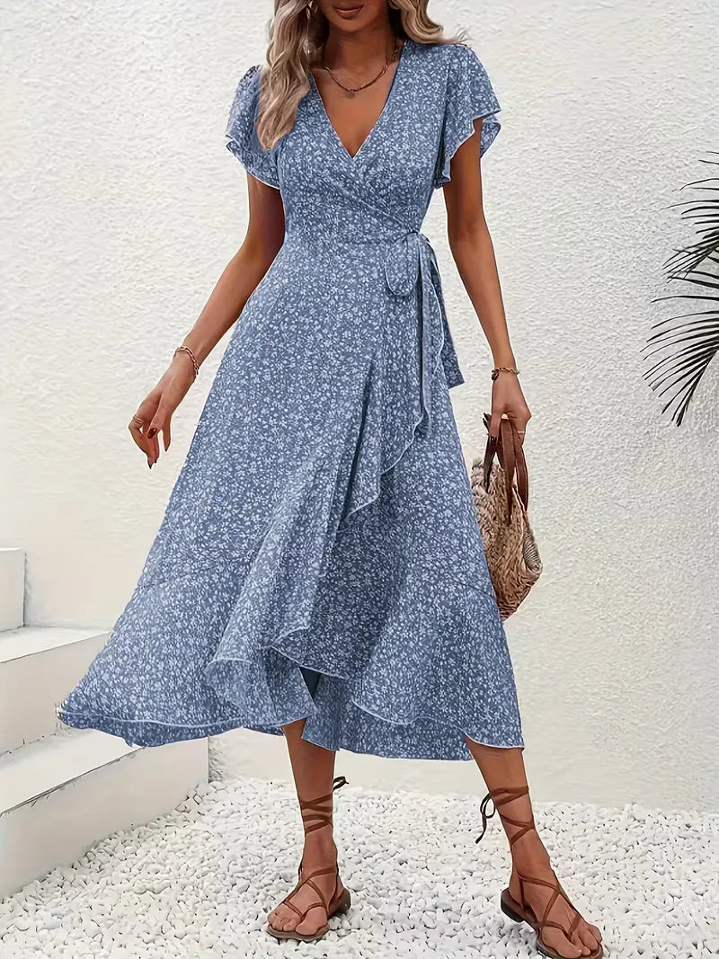 Wrap Dress with Flowers