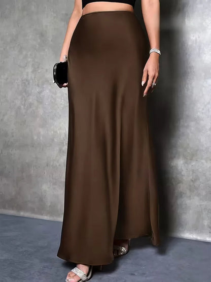 Satin Skirt with High Waist