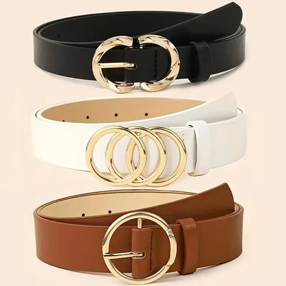Narrow belt with metal buckles
