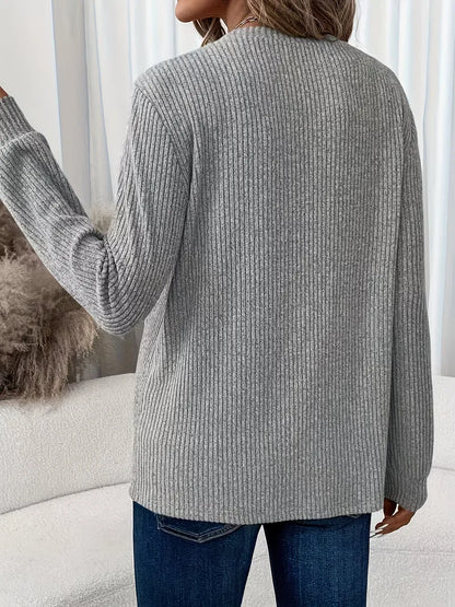 Ribbed Jumper with Round Neck