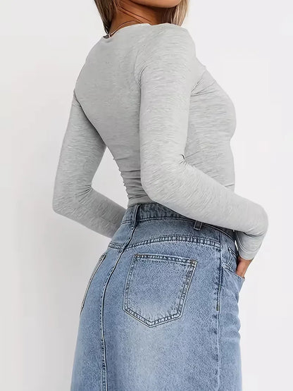 Longsleeve Cropped Slim Fit