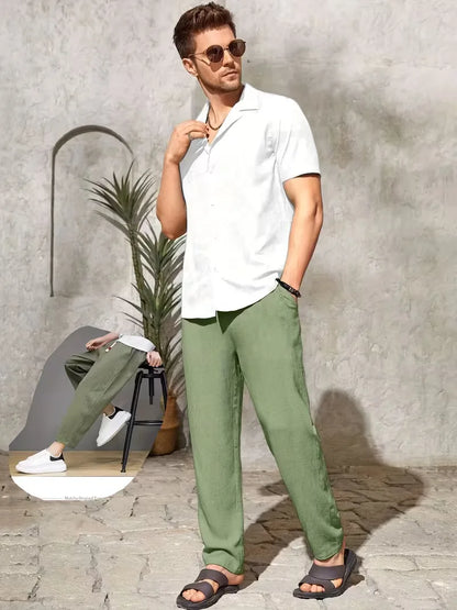 Drawstring Trousers with Straight Leg