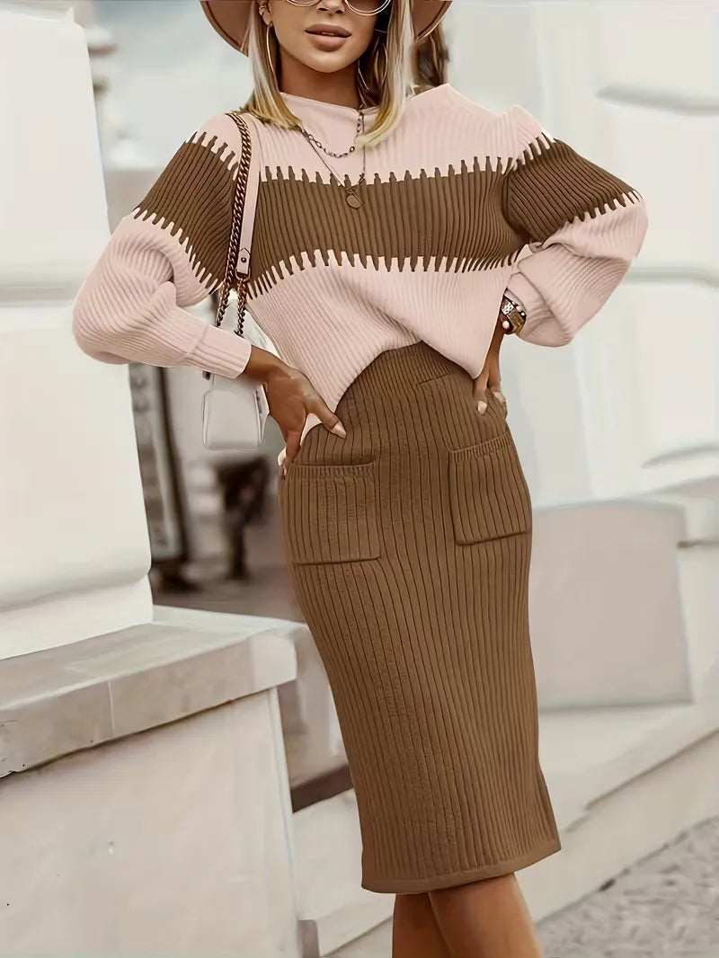 Two-Piece Set with Ribbed Texture