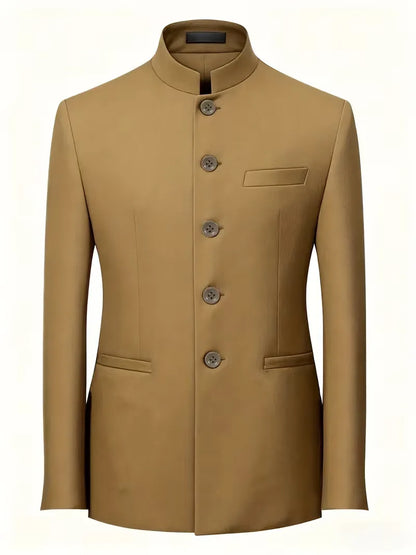Slim Fit Blazer with Mandarin Collar