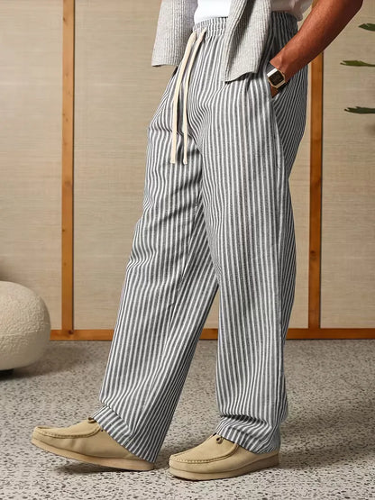 Striped joggers with a wide fit