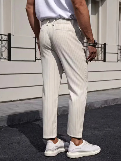 Slim fit trousers with pinstripe