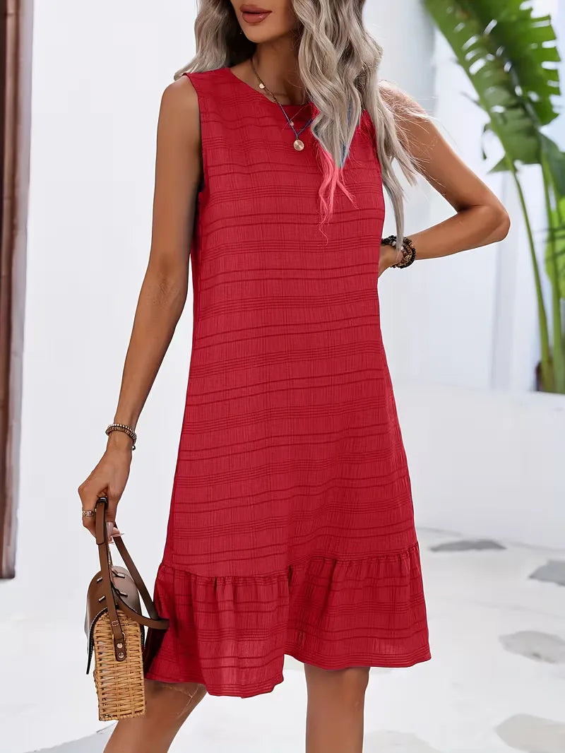 Beach Dress with Ruffled Hem