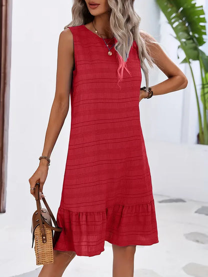 Beach Dress with Ruffled Hem