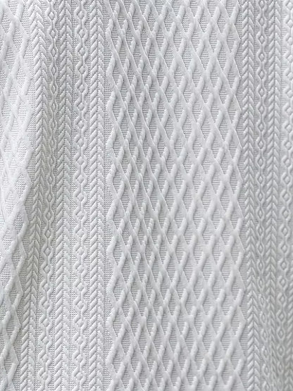 Polo with V-neck and jacquard pattern