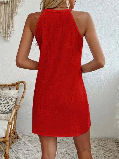 A-line dress with halter neck