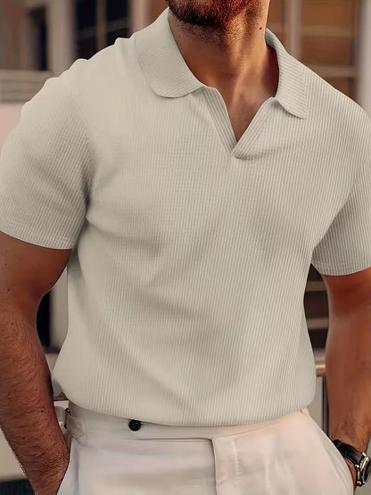 Polo with Short Sleeves and V-Neck