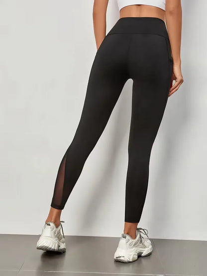 High-Waisted Leggings with Mesh Panels