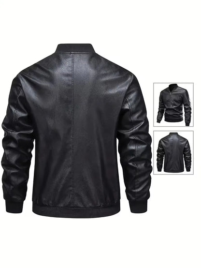 Slim Fit Bomber Jacket with Long Sleeves