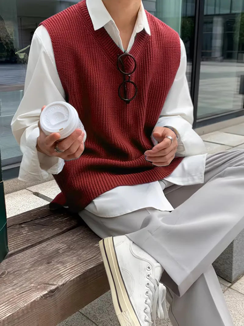 Sleeveless V-neck Vest