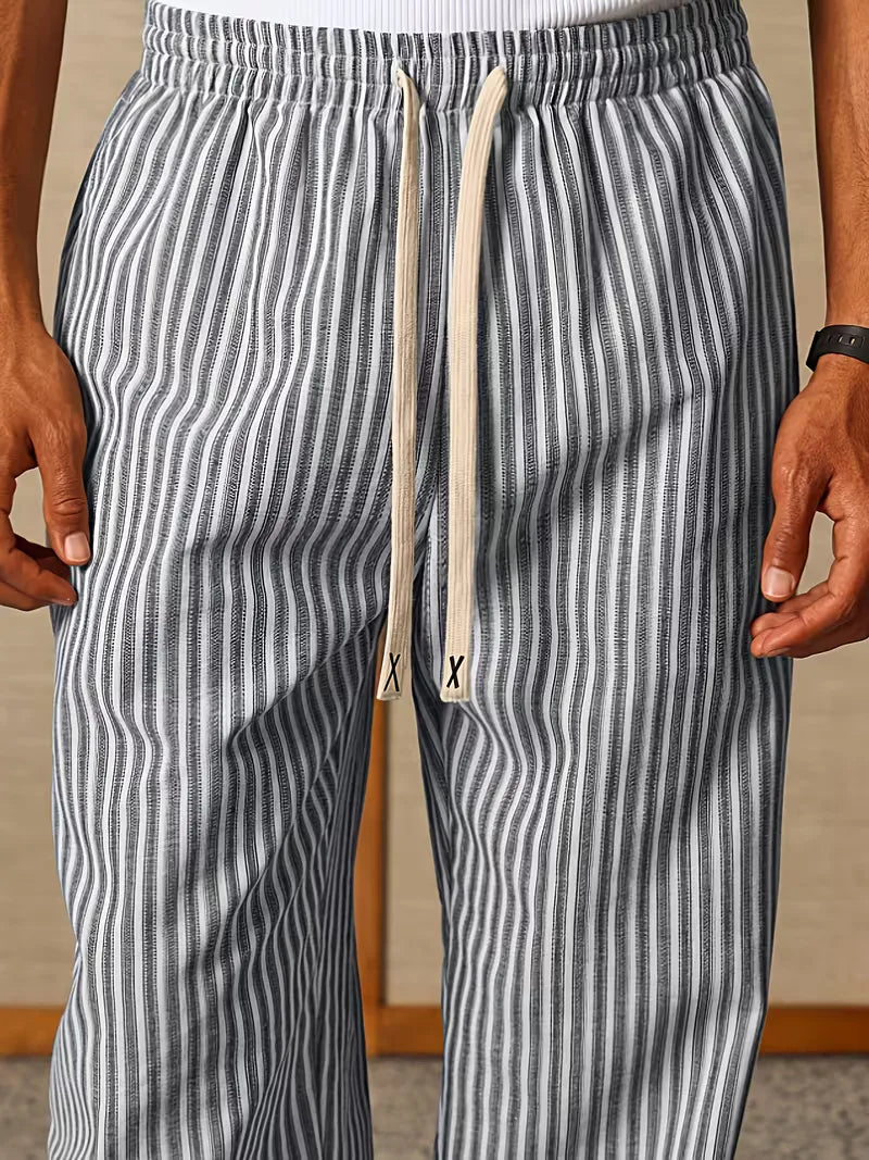 Striped joggers with a wide fit
