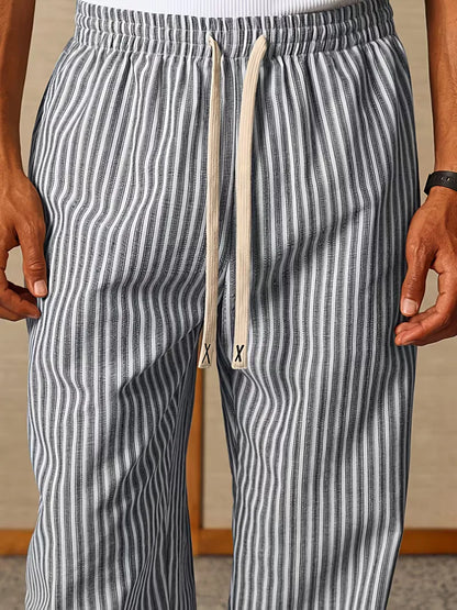 Striped joggers with a wide fit