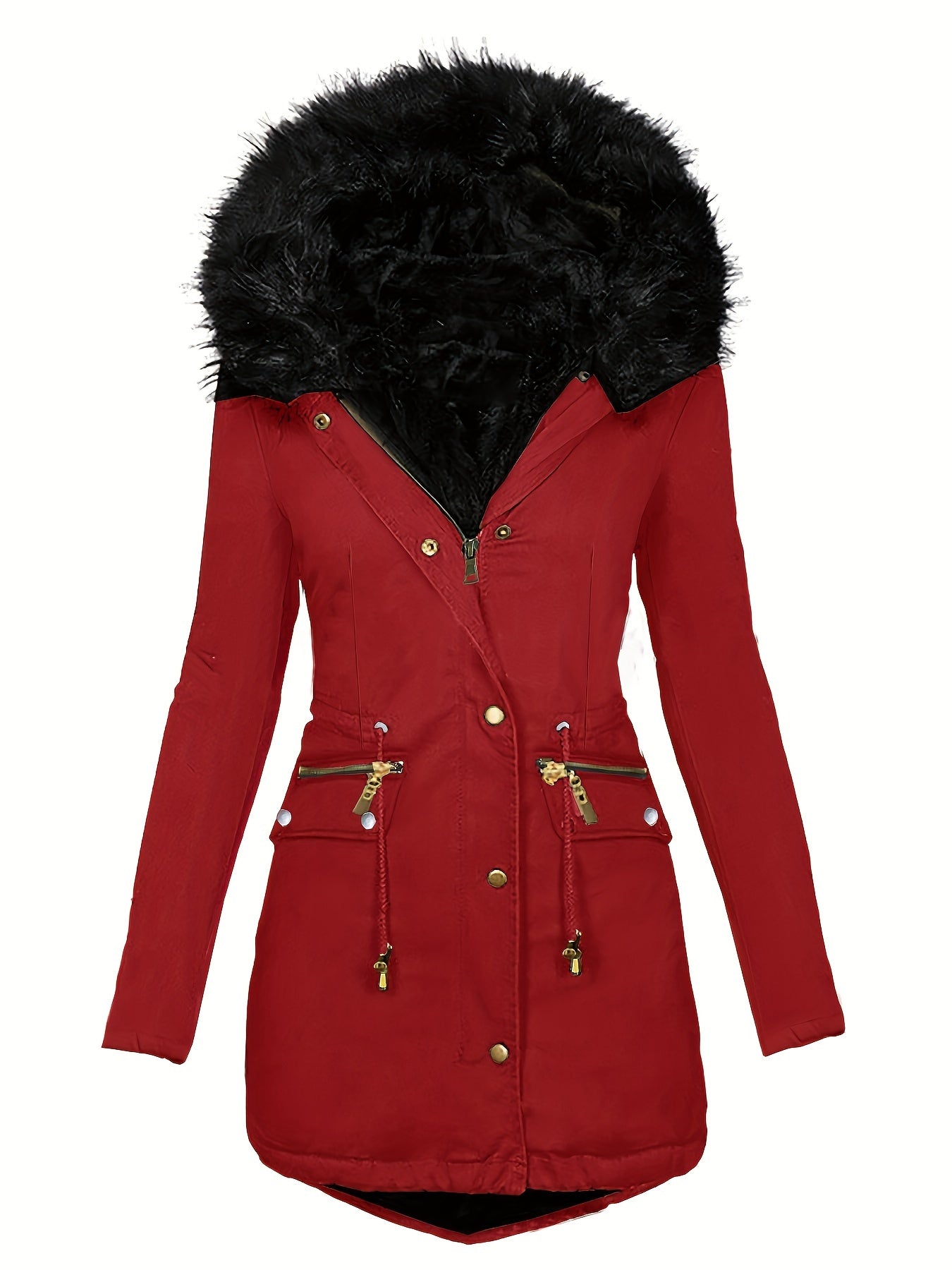 Feline | Casual hoodie parka with fuzzy trim