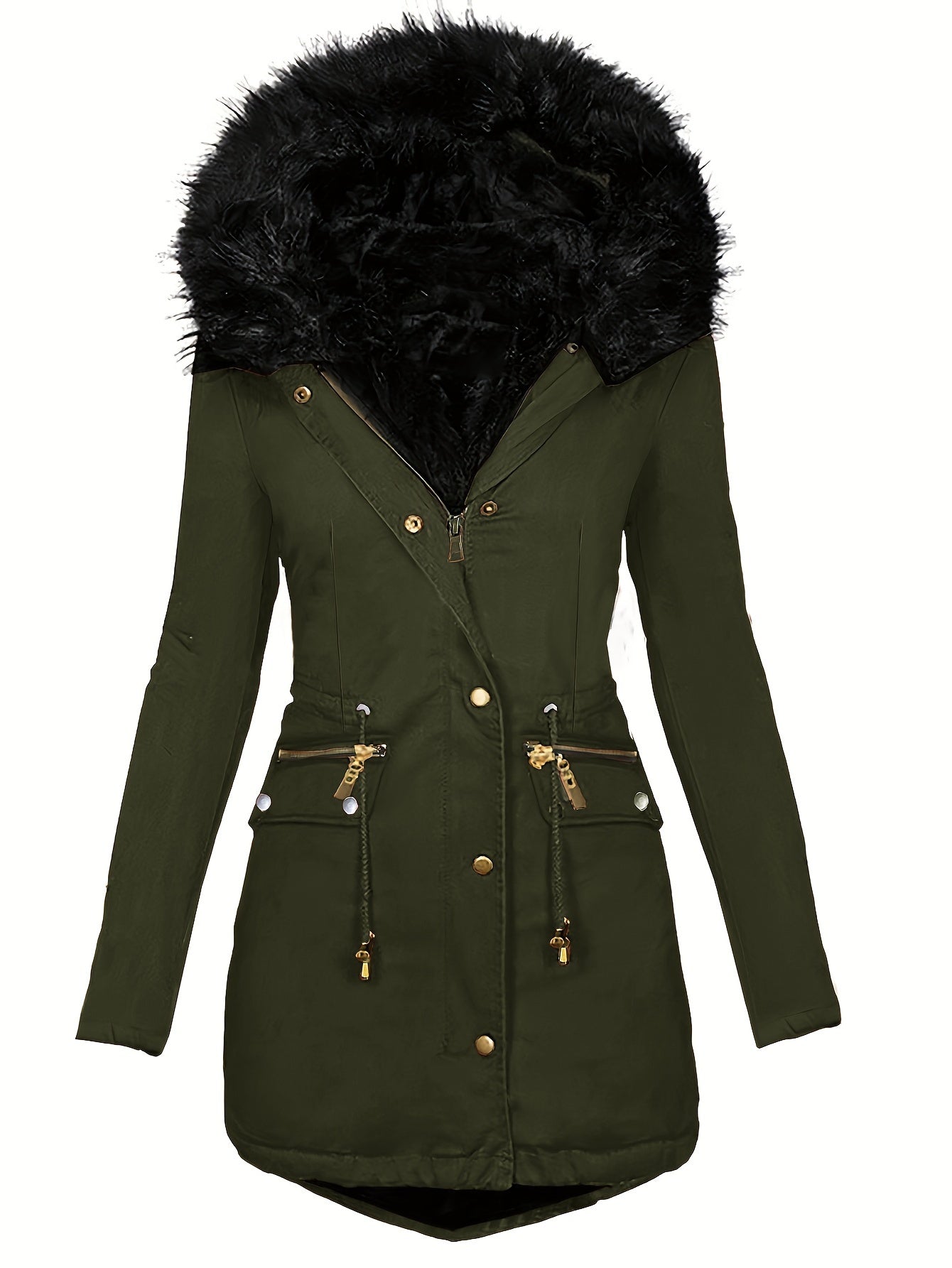 Feline | Casual hoodie parka with fuzzy trim