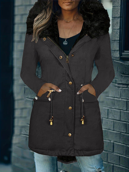 Feline | Casual hoodie parka with fuzzy trim