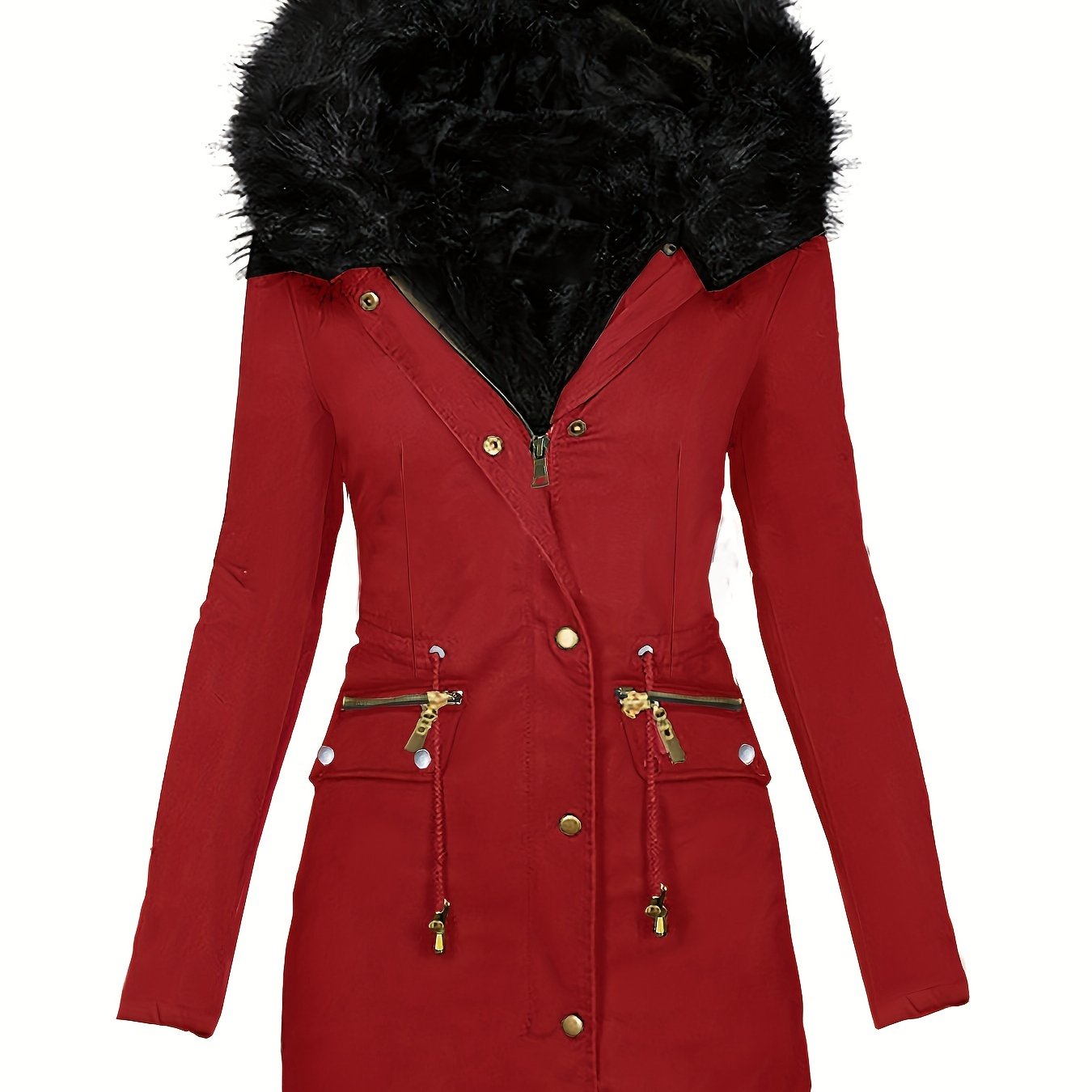 Feline | Casual hoodie parka with fuzzy trim