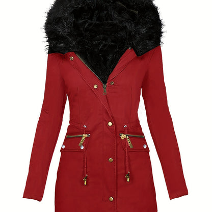 Feline | Casual hoodie parka with fuzzy trim