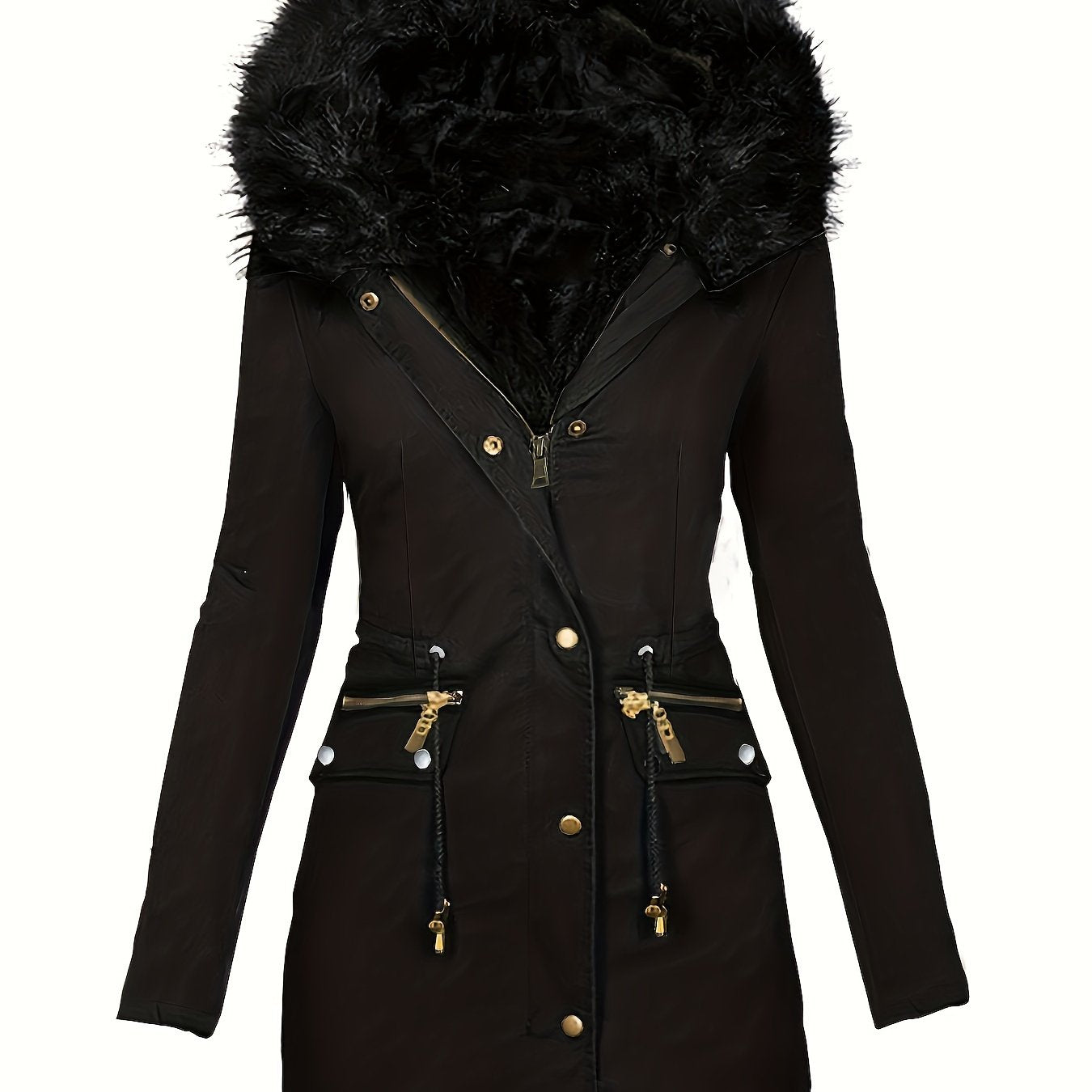Feline | Casual hoodie parka with fuzzy trim