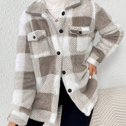 Feline | Checked Button Coat with Long Sleeves