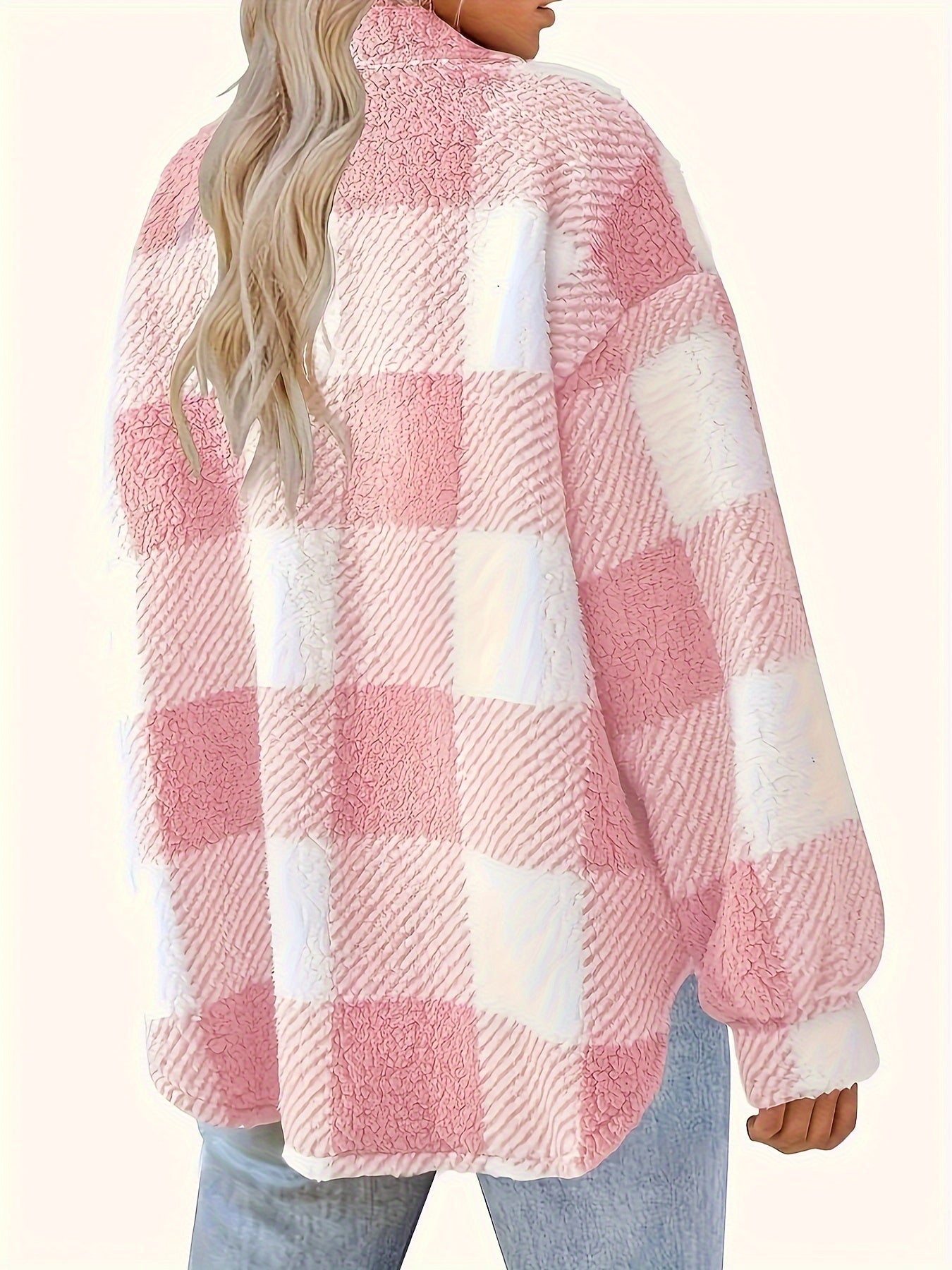 Feline | Checked Button Coat with Long Sleeves