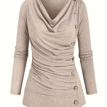 Femke | Casual knitted top with collar and ruffles