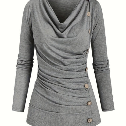 Femke | Casual knitted top with collar and ruffles