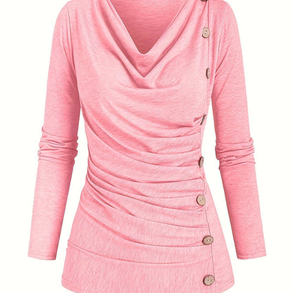 Femke | Casual knitted top with collar and ruffles