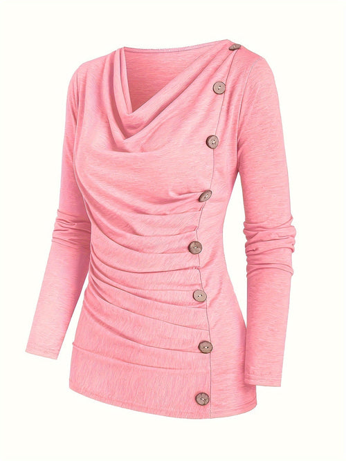 Femke | Casual knitted top with collar and ruffles