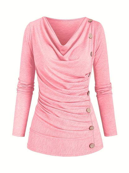 Femke | Casual knitted top with collar and ruffles