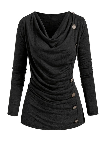 Femke | Casual knitted top with collar and ruffles