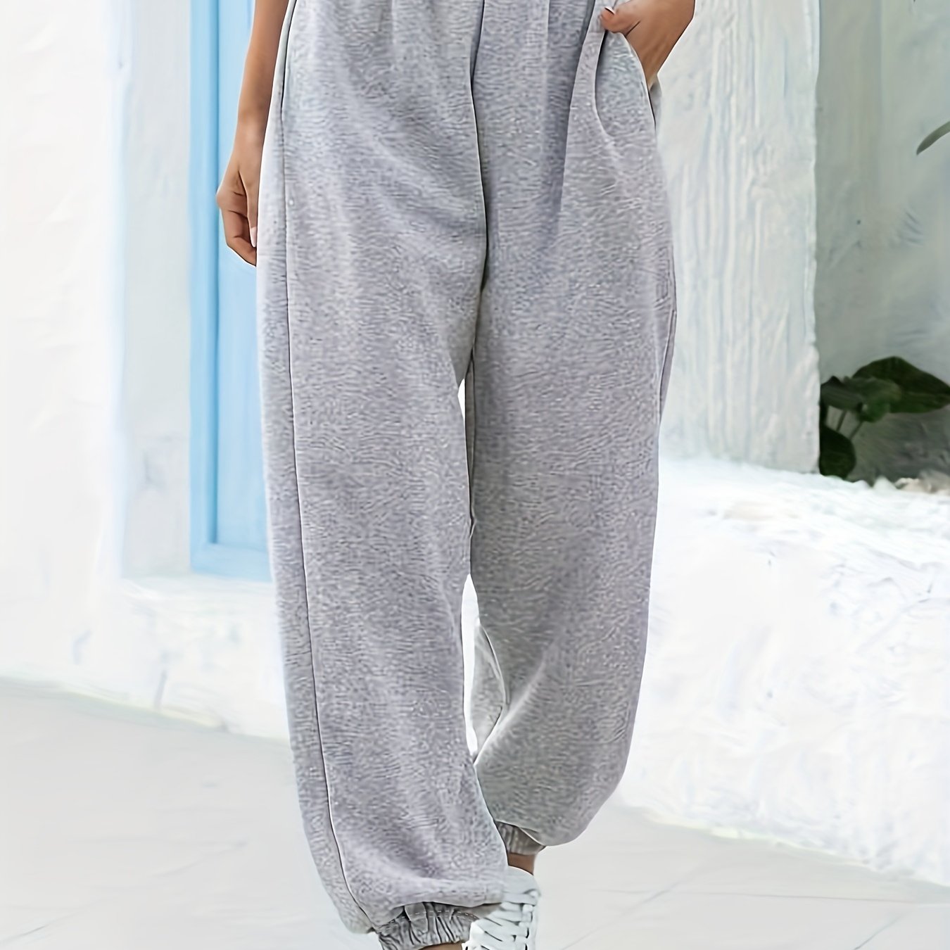 Femke | Plain Elasticated High-Waisted Joggers