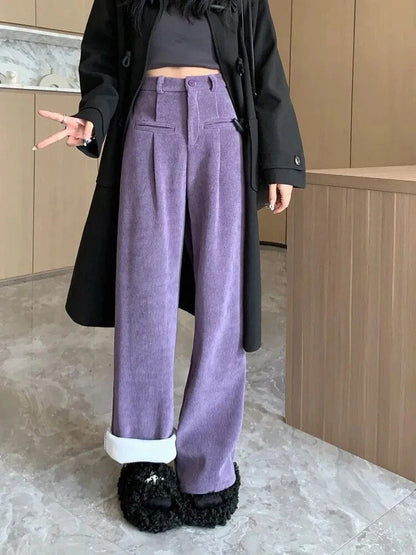 Fenna | Corduroy trousers with fabric lining for women