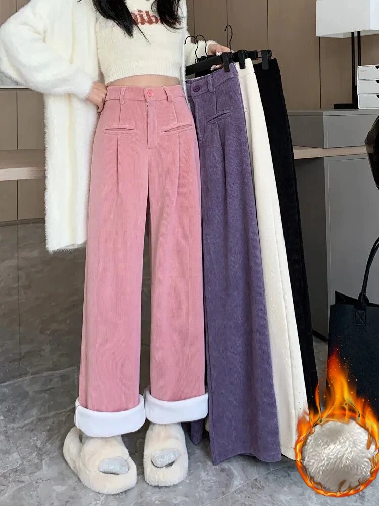 Fenna | Corduroy trousers with fabric lining for women