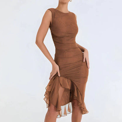 Fenna | Elegant bodycon dress with ruffles