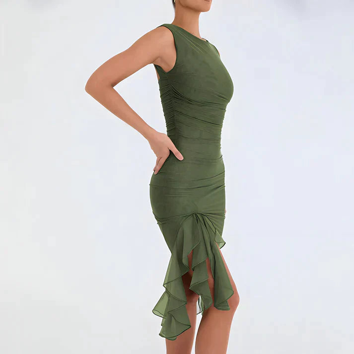 Fenna | Elegant bodycon dress with ruffles